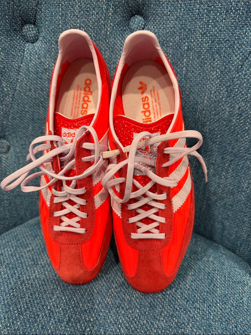 adidas Red and White Low-Top Lace-Up Sneakers SL 72 OG